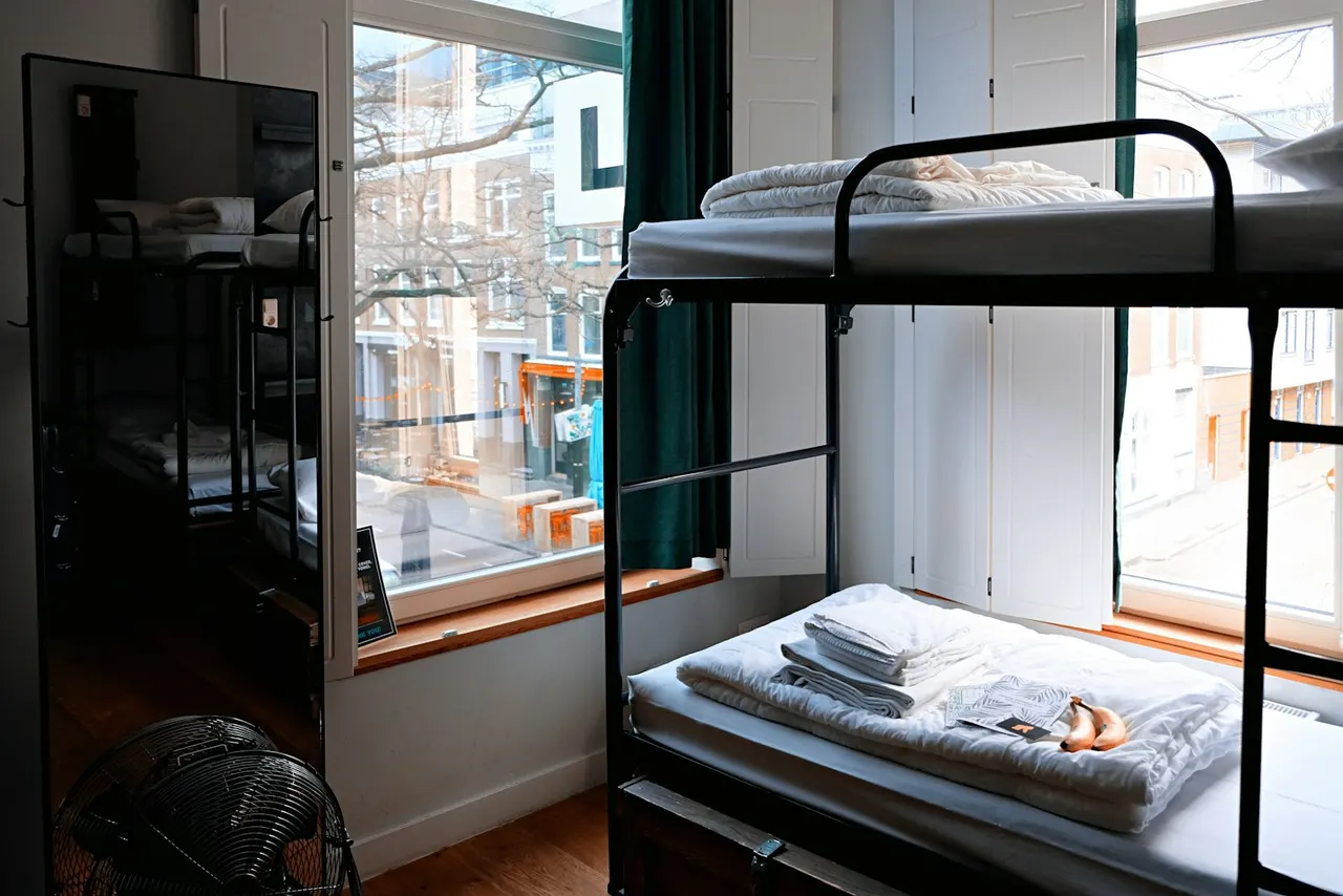 Modern hostel common area